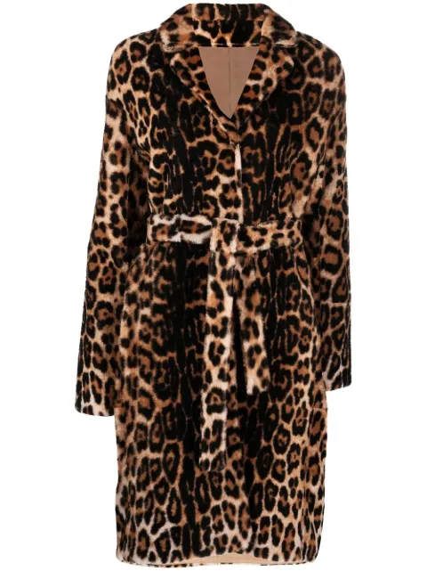 Yves Salomon gabardina con estampado de leopardo
