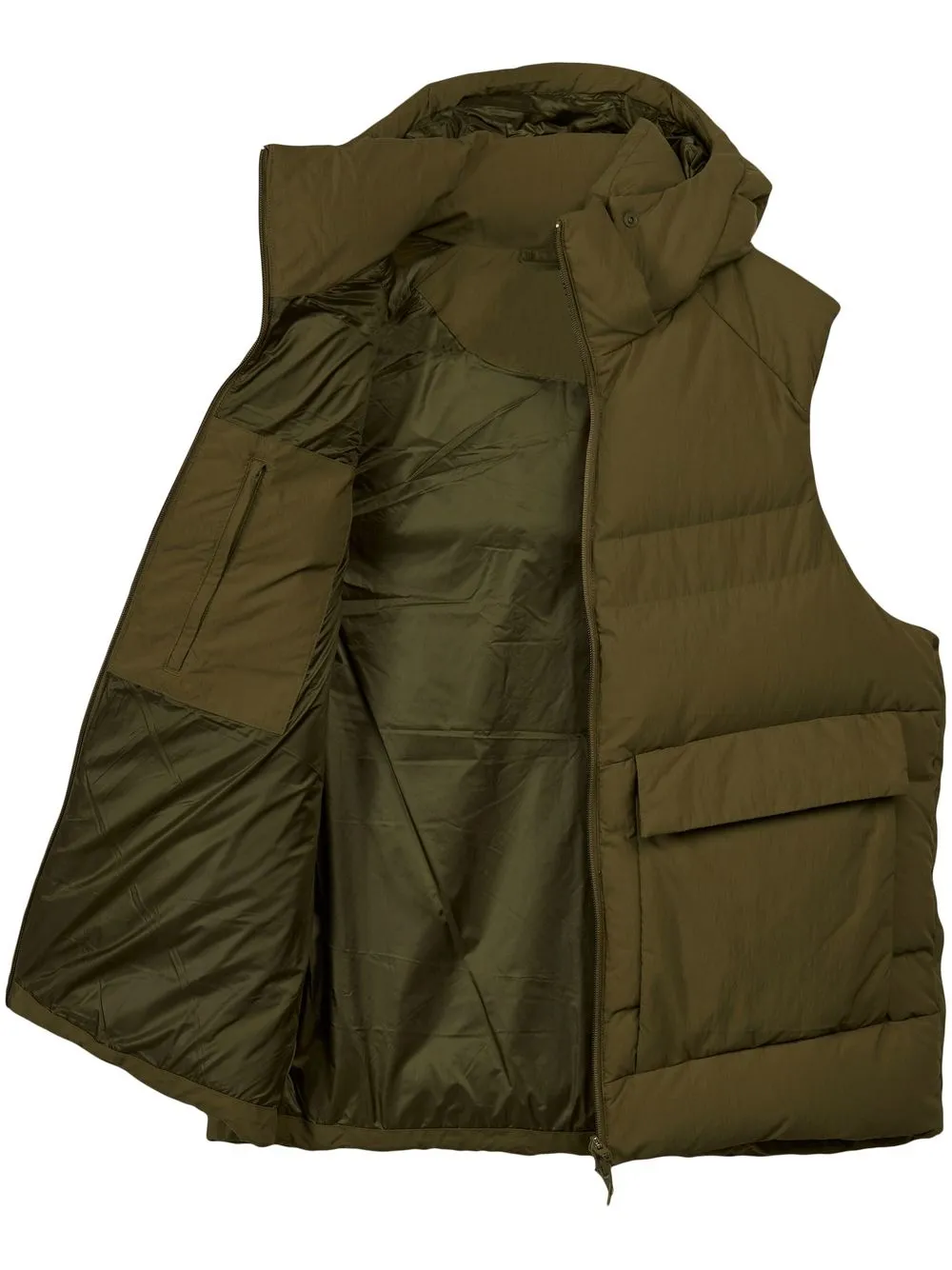 

Y-3 logo-print padded vest - Green