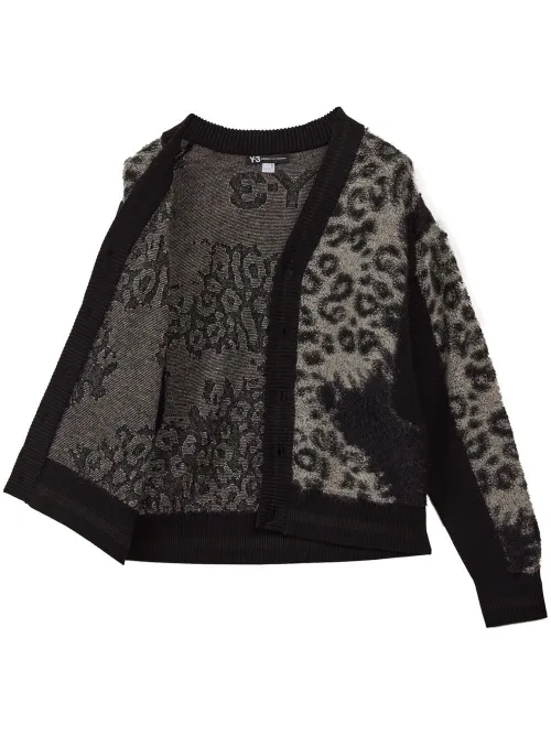 Cardigan boutonné à imprimé léopard - Y-3 - Modalova