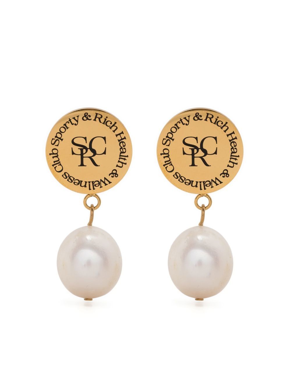 logo-button pearl-drop earrings