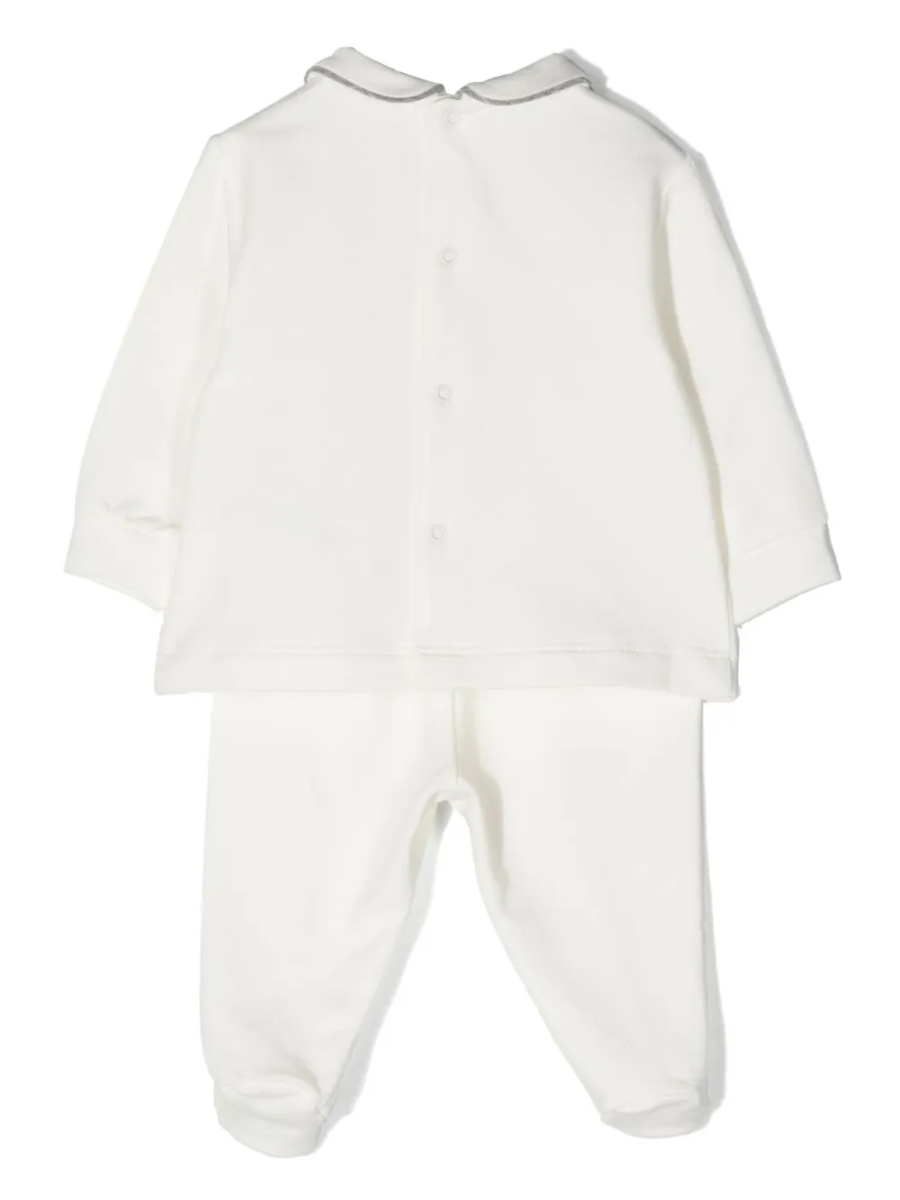  Il Gufo Pyjama Mit Teddy Stickerei   Weiß 