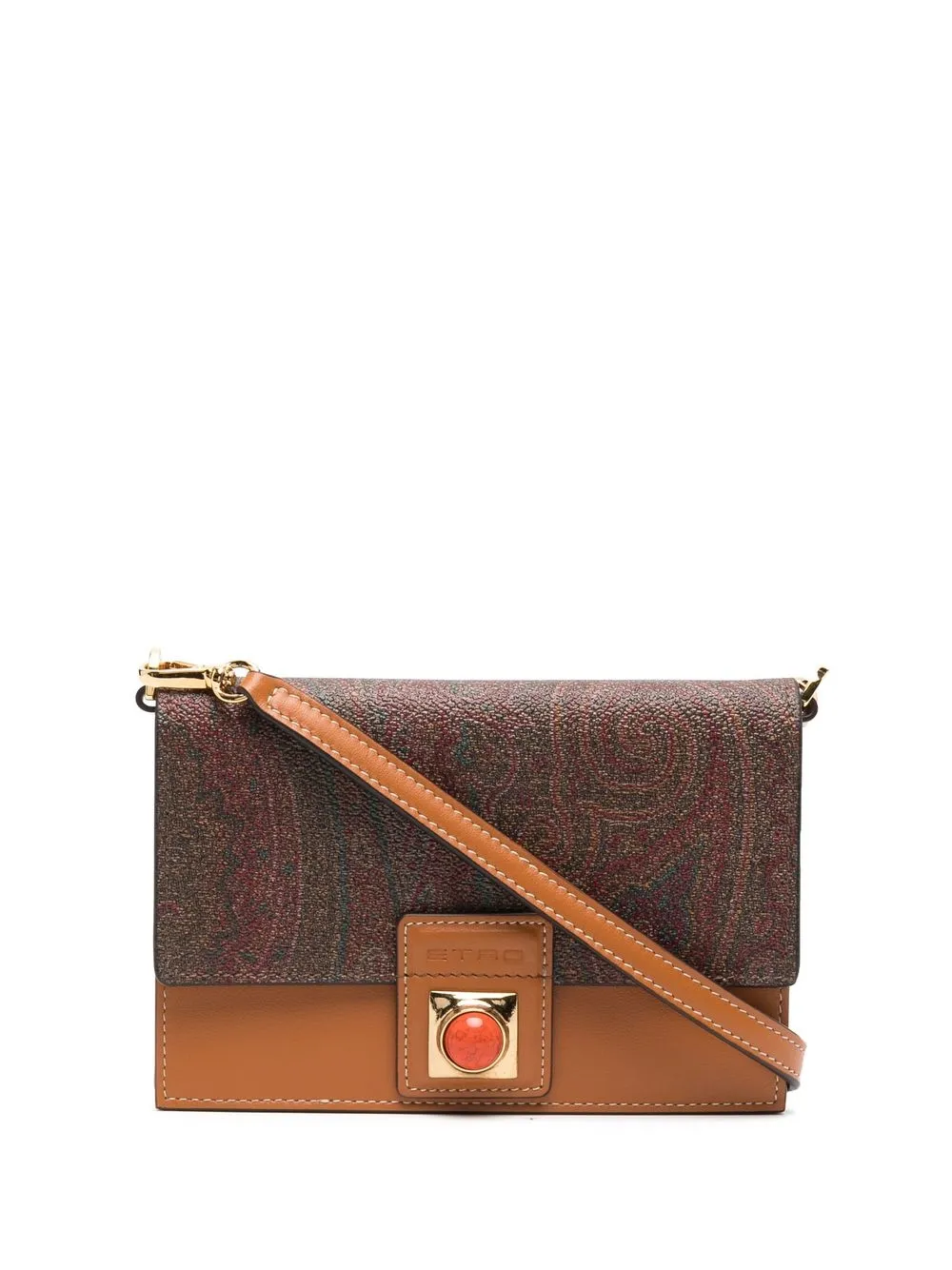 

ETRO paisley-print leather crossbody bag - Brown