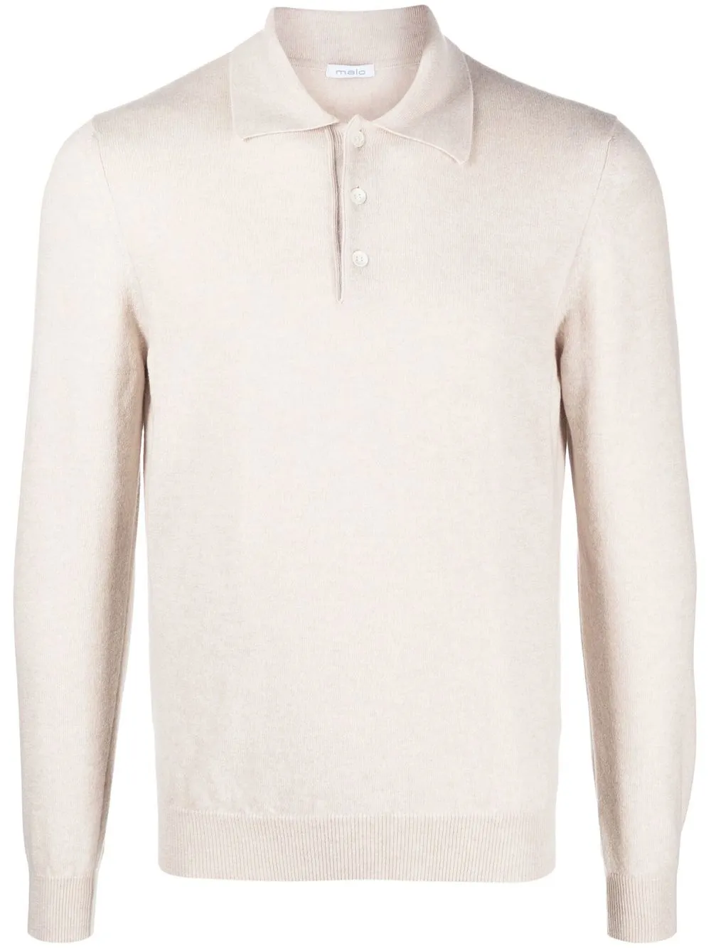 

Malo long-sleeve cashmere polo shirt - Neutrals