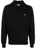 Lacoste logo-patch cotton hoodie - Black