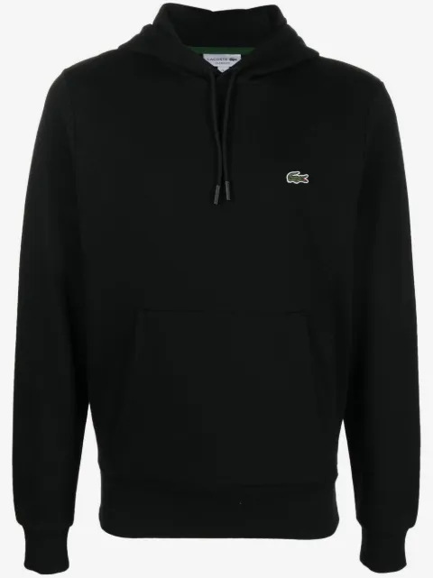Lacoste logo-patch cotton hoodie 