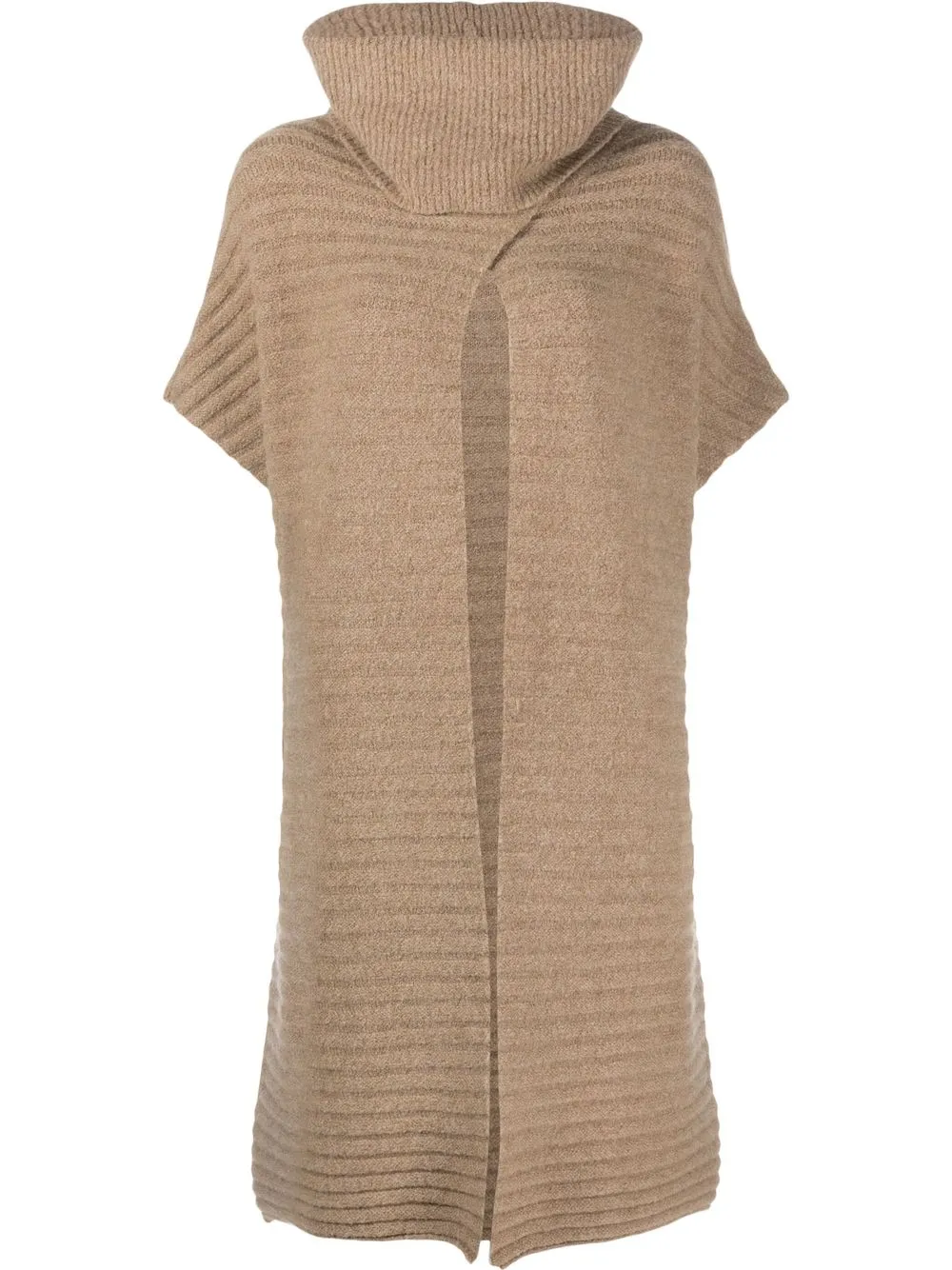 

Société Anonyme high-neck knitted cape - Neutrals