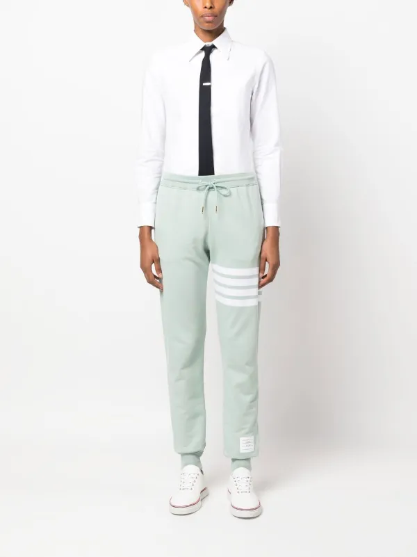 Thom Browne 4-Bar Stripe Cotton Sweatpants in Green