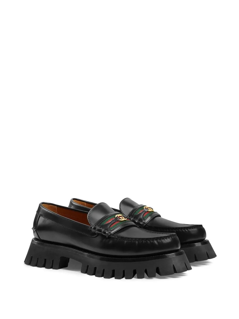 Gucci Loafers met logoplakkaat - Zwart