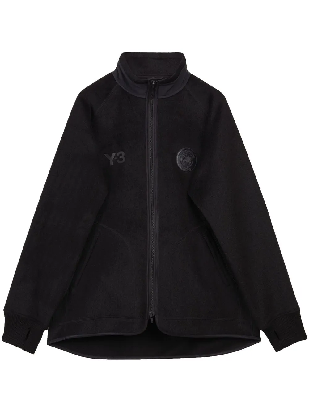 

Y-3 logo-print zip-up jacket - Black