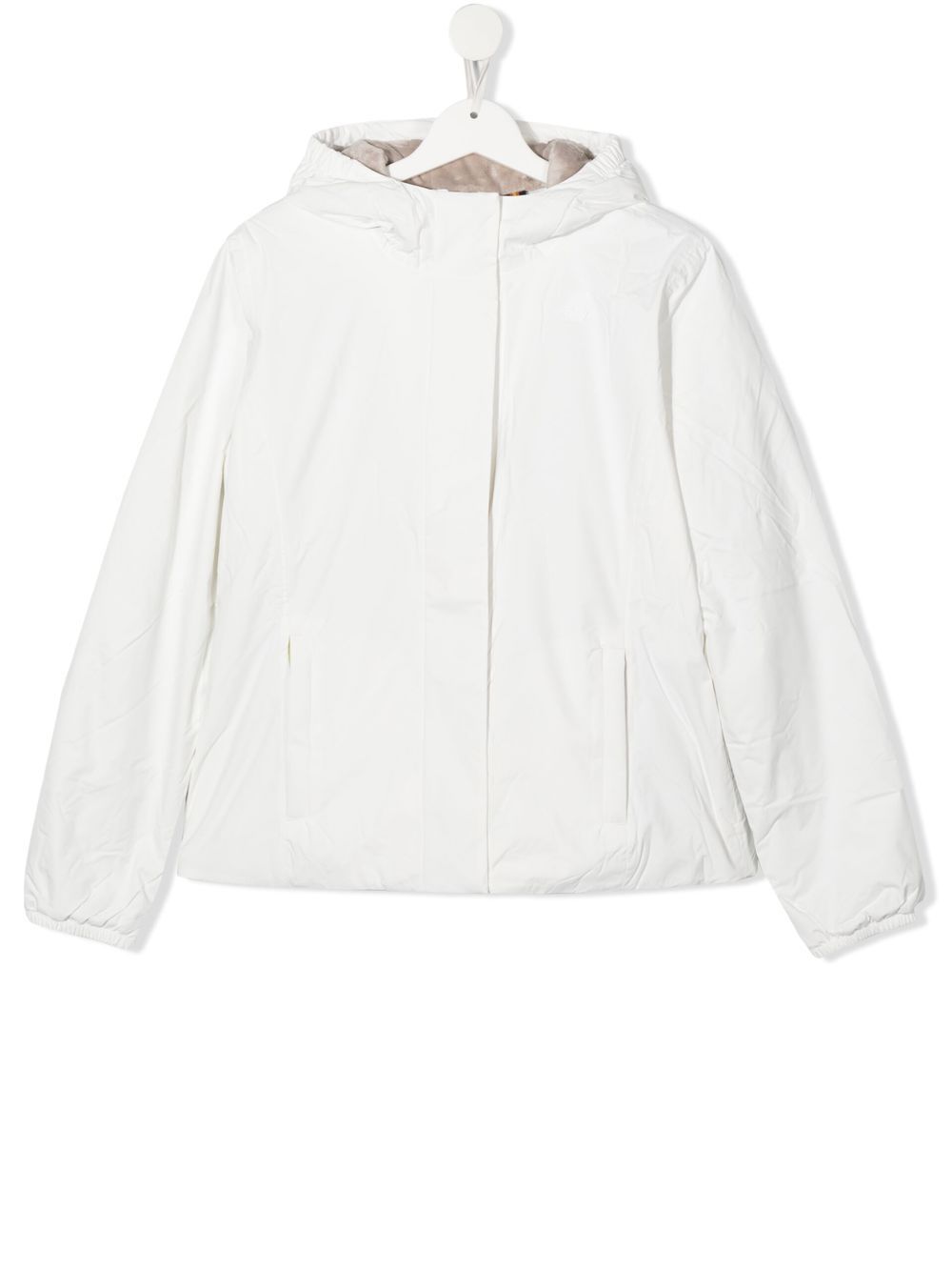 

K Way Kids TEEN hooded zip-fastening jacket - White