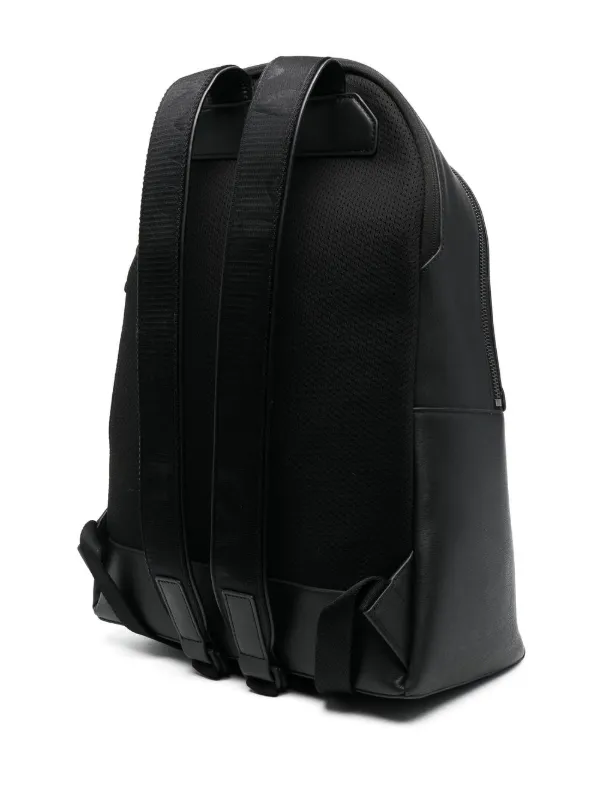 Paul Smith logo strap Leather Backpack Black FARFETCH TR