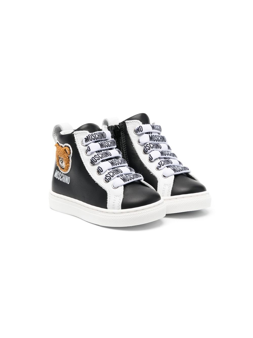 

Moschino Kids tenis con agujetas y motivo Teddy Bear - Negro