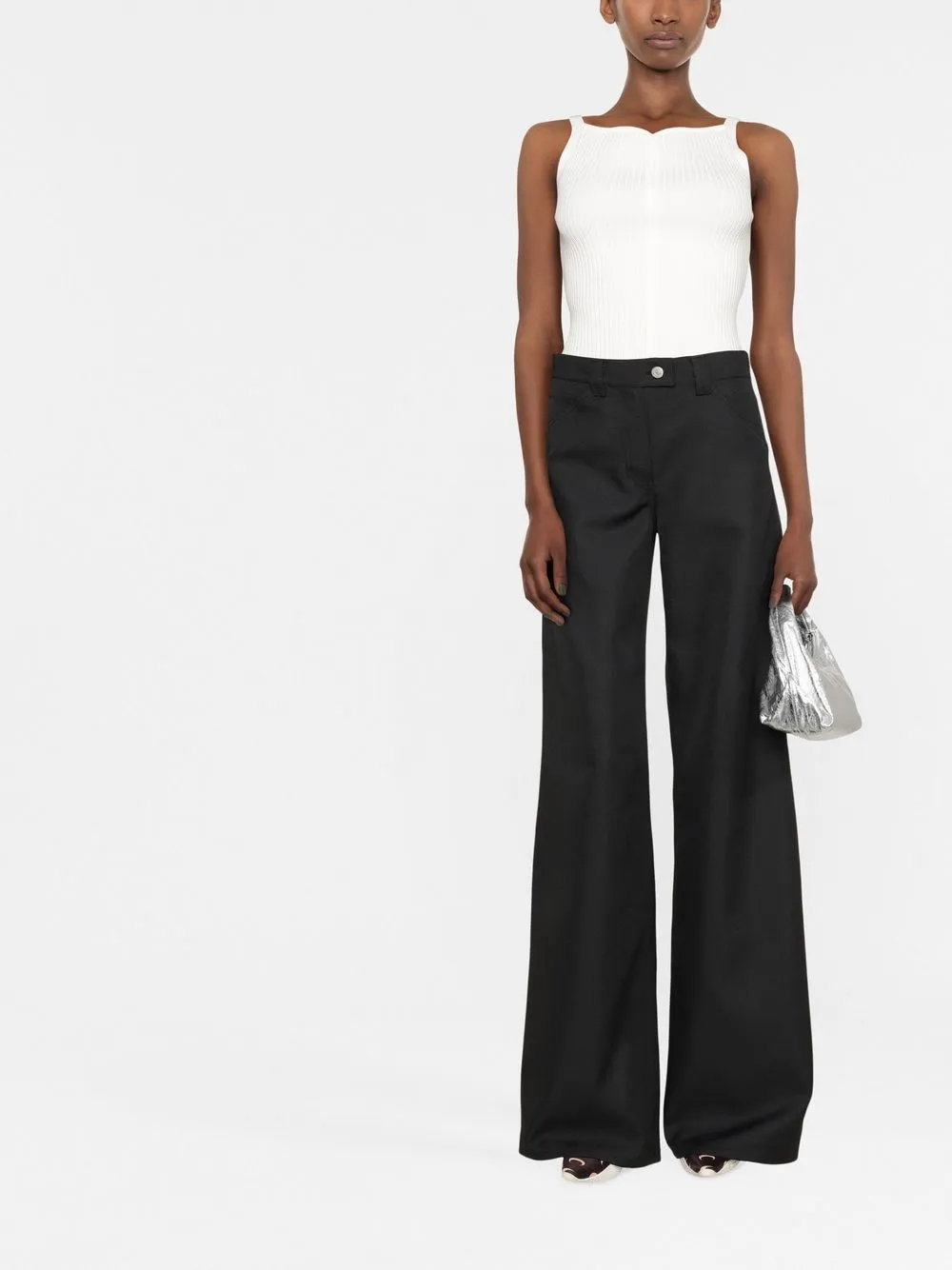 Courrèges High waist broek - Zwart