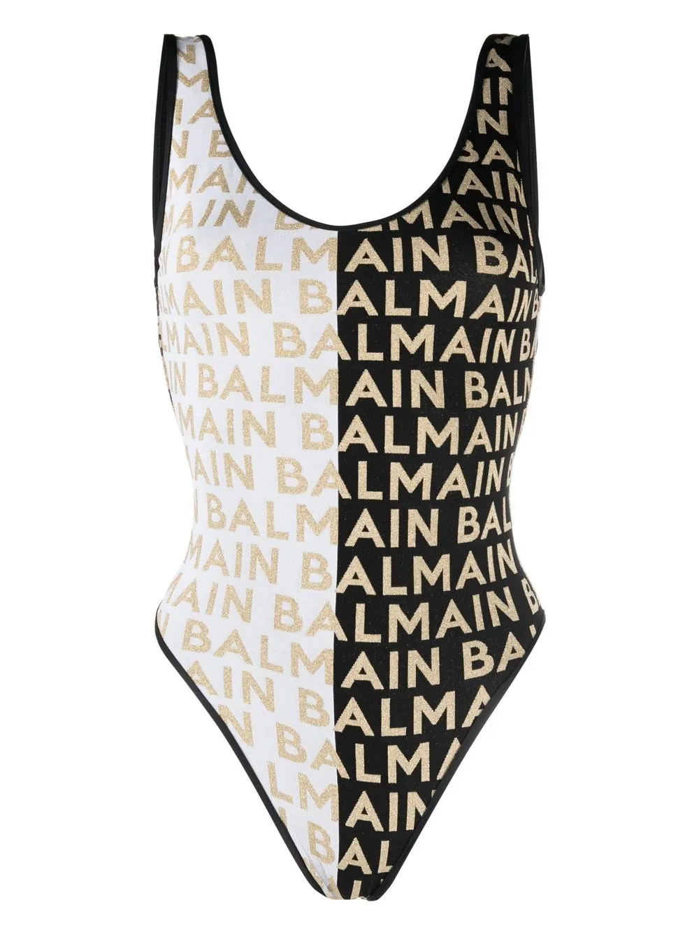 Balmain two-tone Logo one-piece - Farfetch