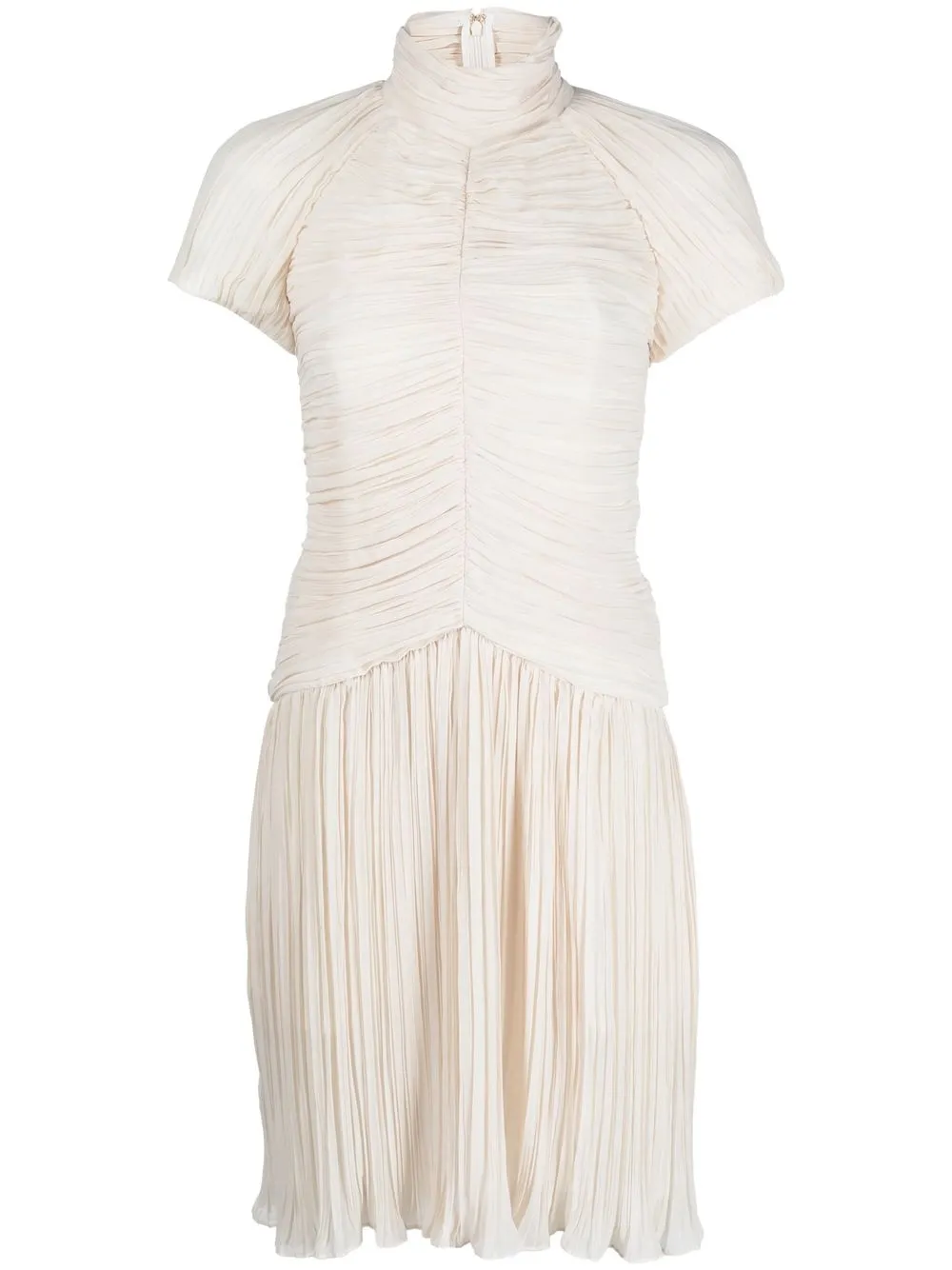 

Rochas pleated high-neck mini dress - White