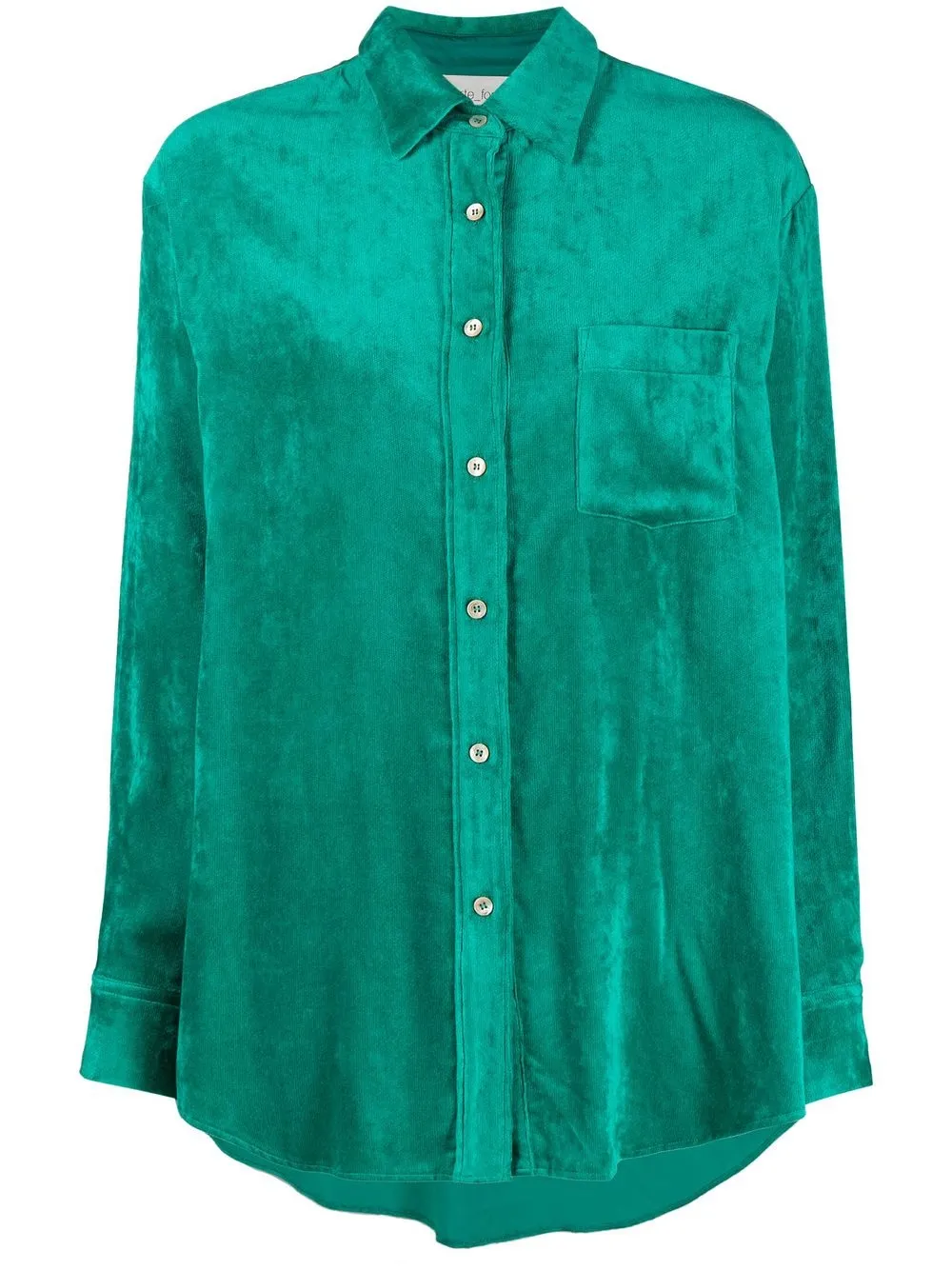 

Forte Forte velvet-effect buttoned shirt - Green