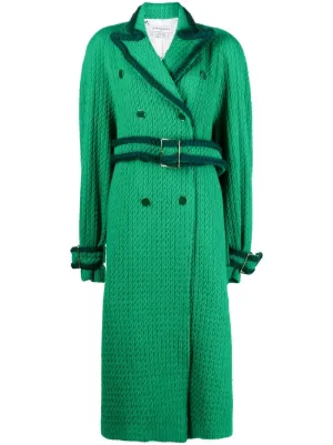 Dames Kleding voor voor Rokken voor Minirokken ROWEN ROSE Mantel Met Dubbele Rij Knopen in het Groen