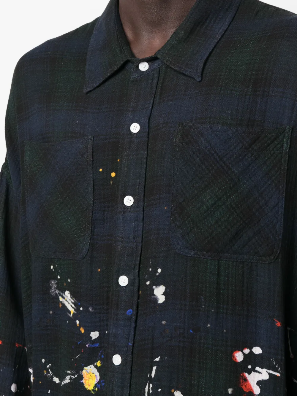 R13 Geruite blouse Blauw