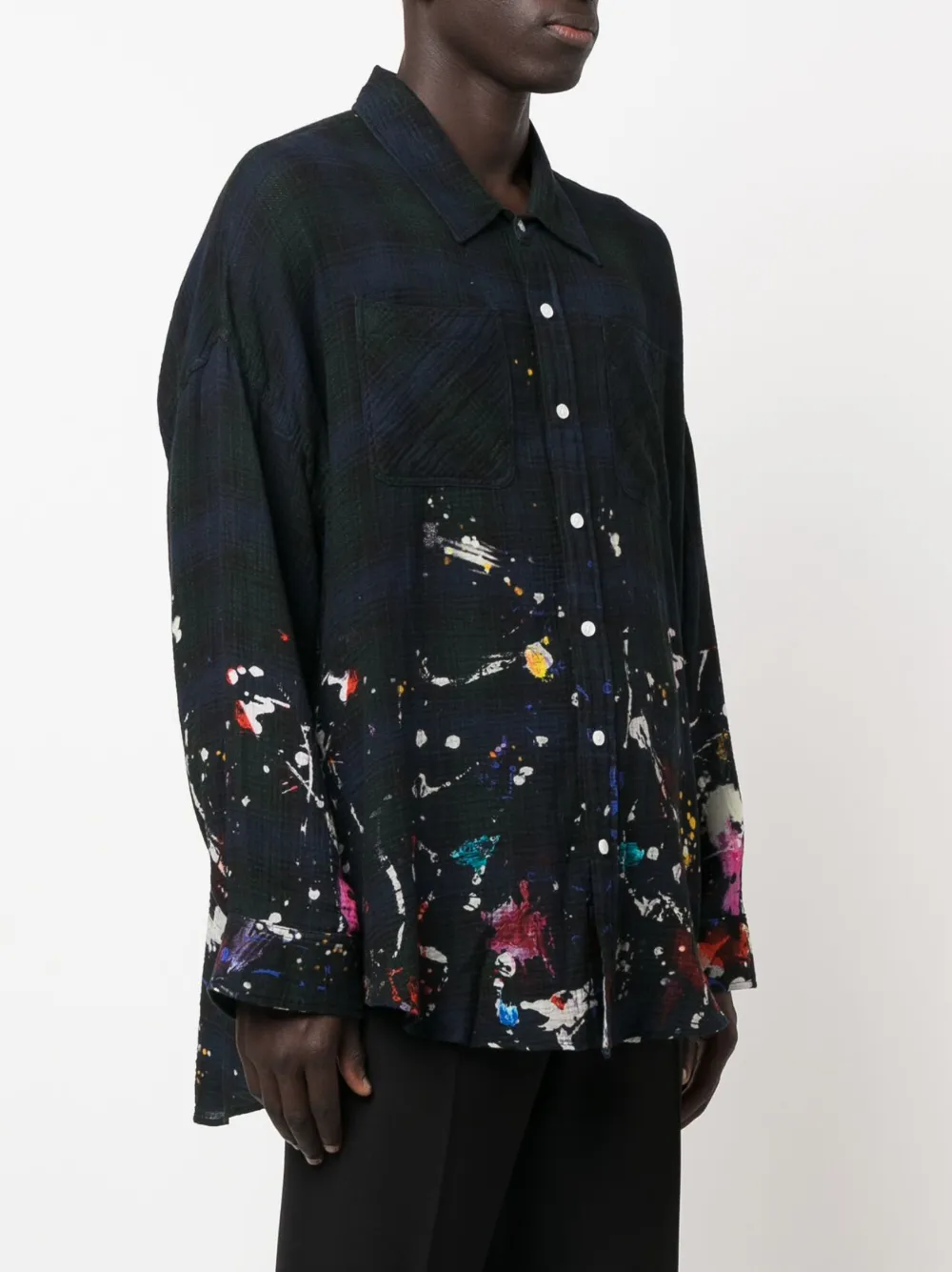 R13 Geruite blouse Blauw