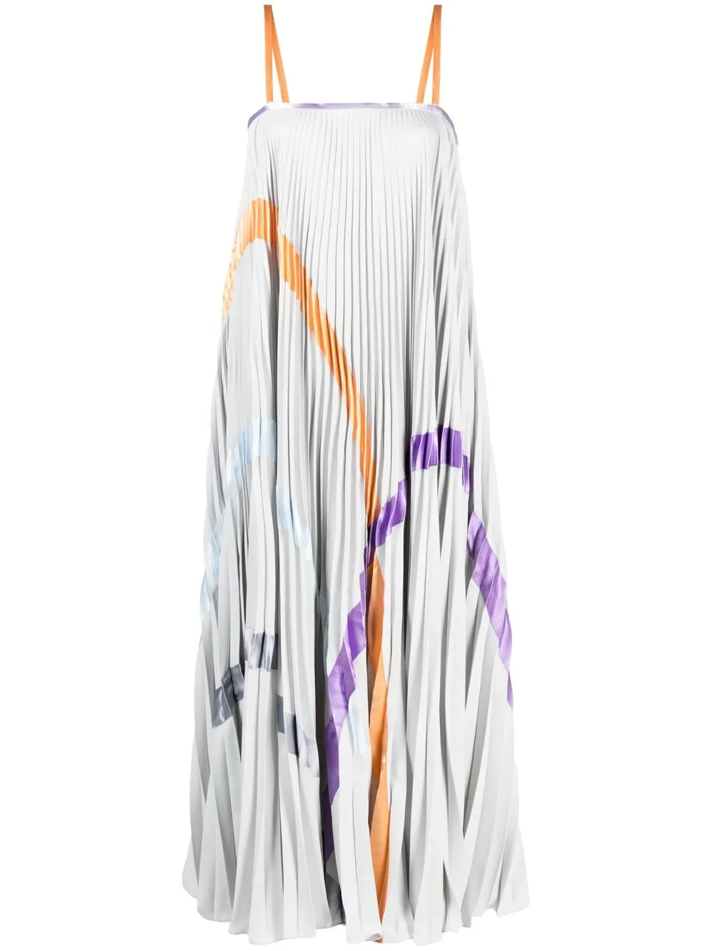 

Emporio Armani abstract-print plissé dress - Grey