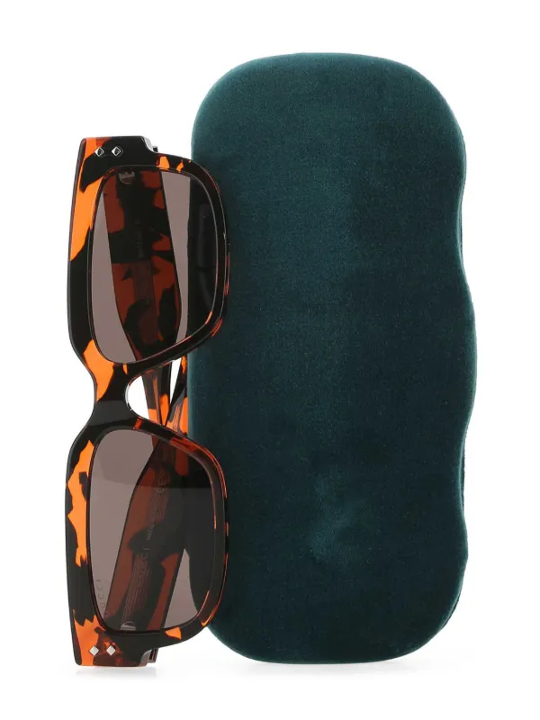 Gucci Eyewear スクエアフレーム サングラス | ブラウン | FARFETCH JP