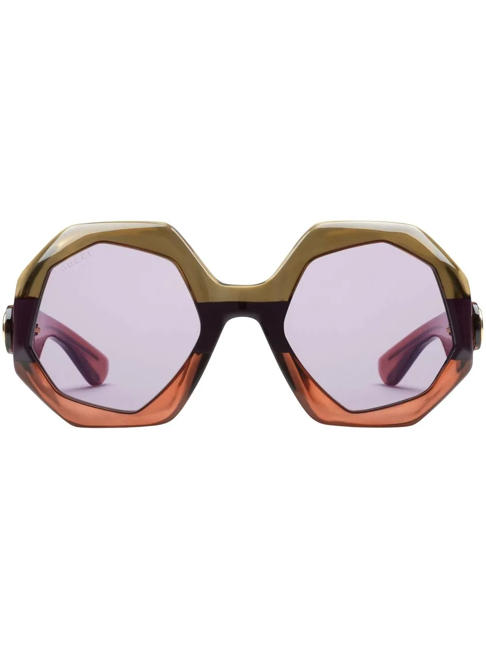 

Gucci Eyewear lentes de sol con armazón geométrica - Marrón