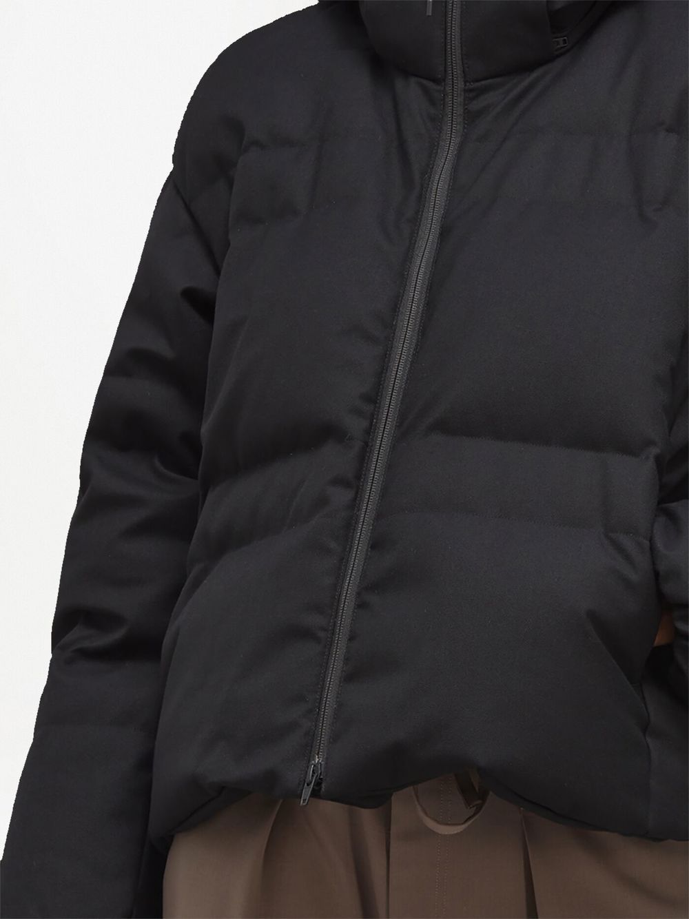 Shop Y-3 Hooded Zip-up Puffer Jacket In Black