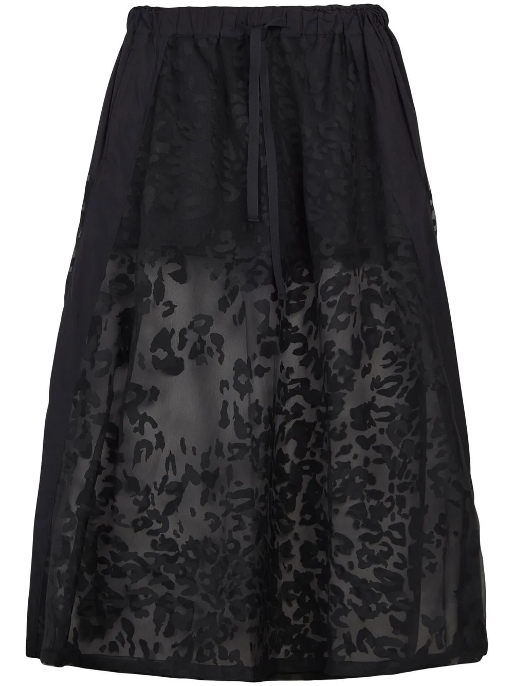 

Y-3 devoré-effect semi-sheer skirt - Black