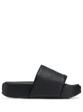 Y-3 pebbled open-toe slides - Black