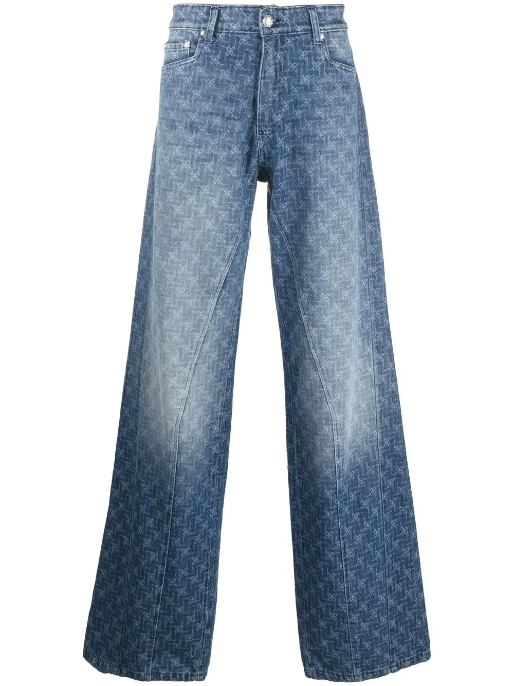 

Domenico Formichetti logo-print wide-leg jeans - Blue