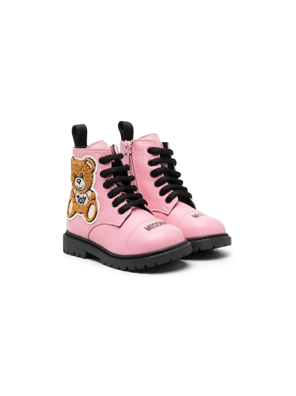 

Moschino Kids botines con logo estampado - Rosado