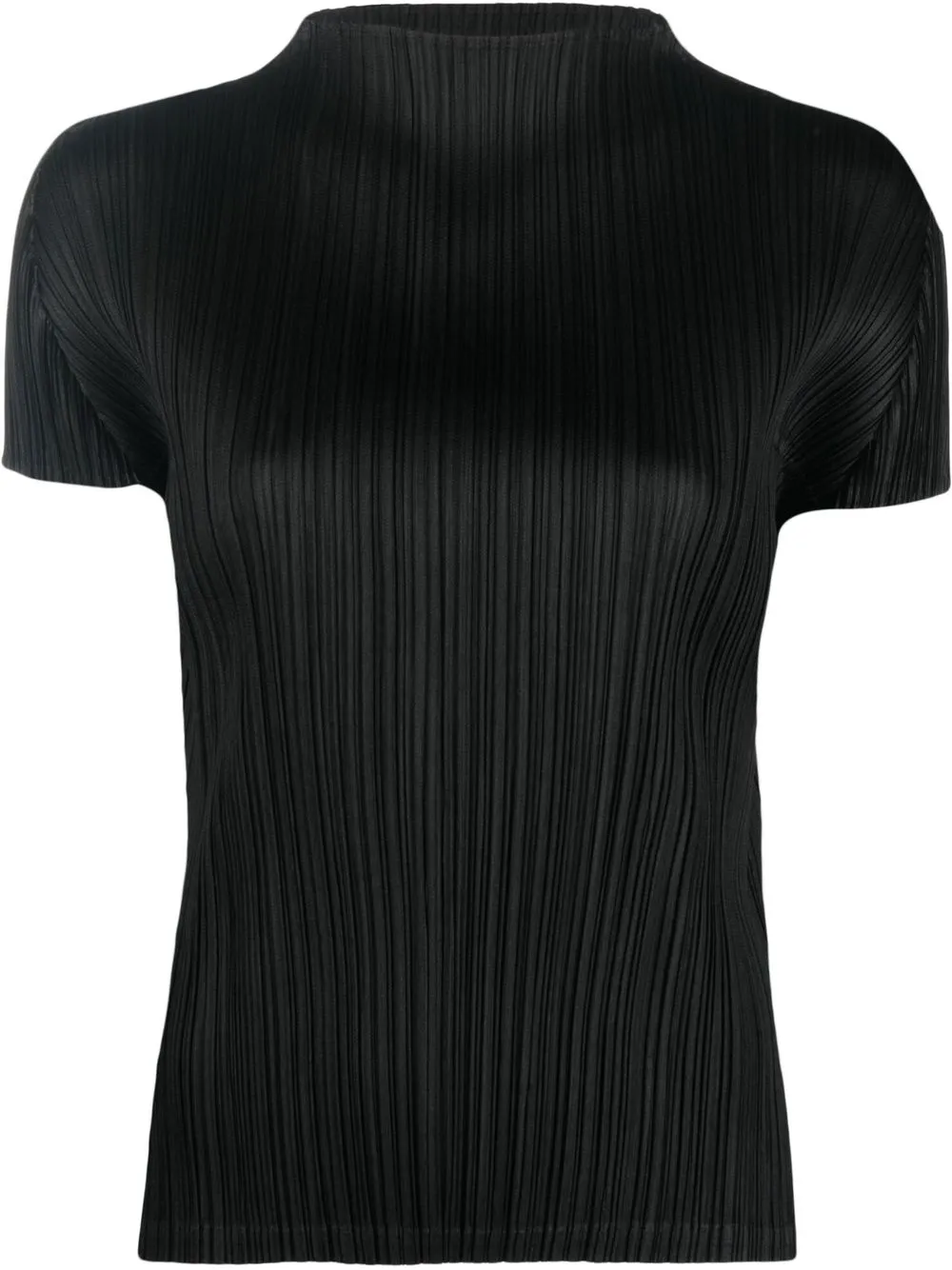 

Pleats Please Issey Miyake top plisado con cuello redondo - Negro