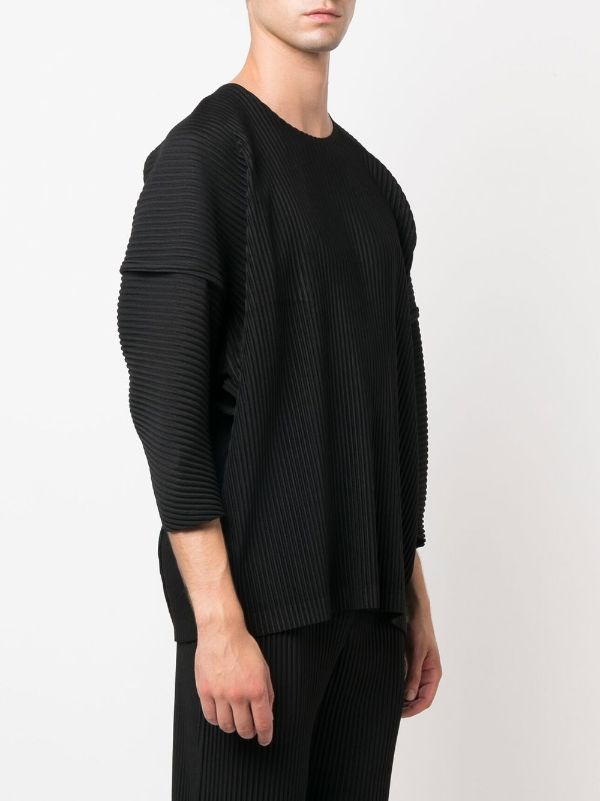 Homme Plissé Issey Miyake Pleated dropped-shoulders Top - Farfetch