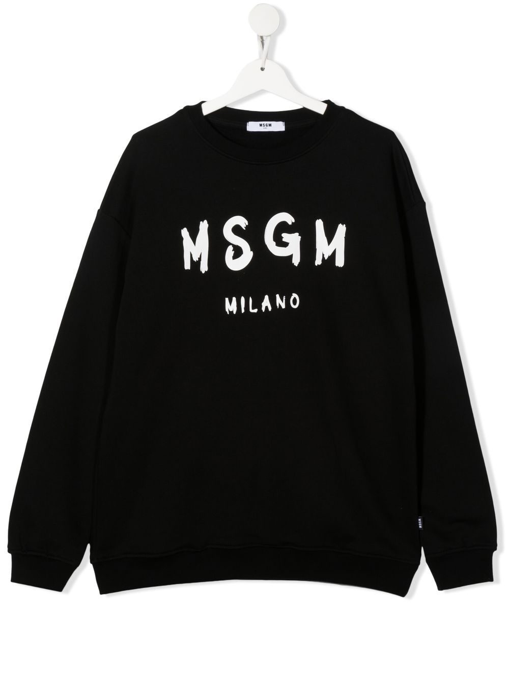 

MSGM Kids sudadera con cuello redondo y logo estampado - Negro