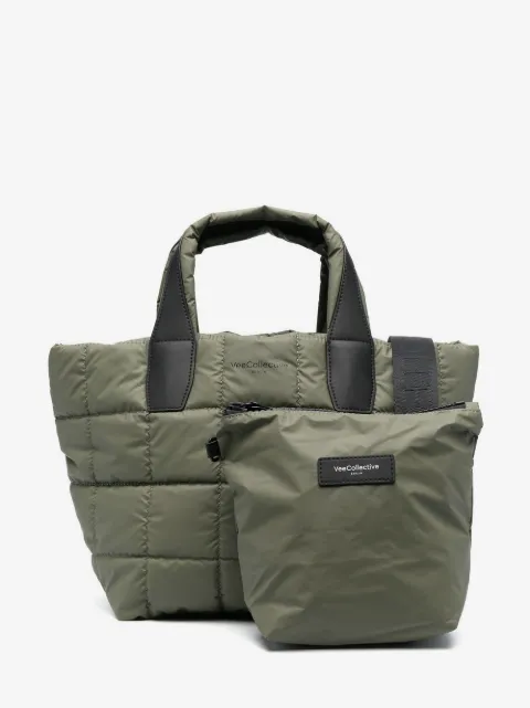 VeeCollective logo-print quilted tote bag 
