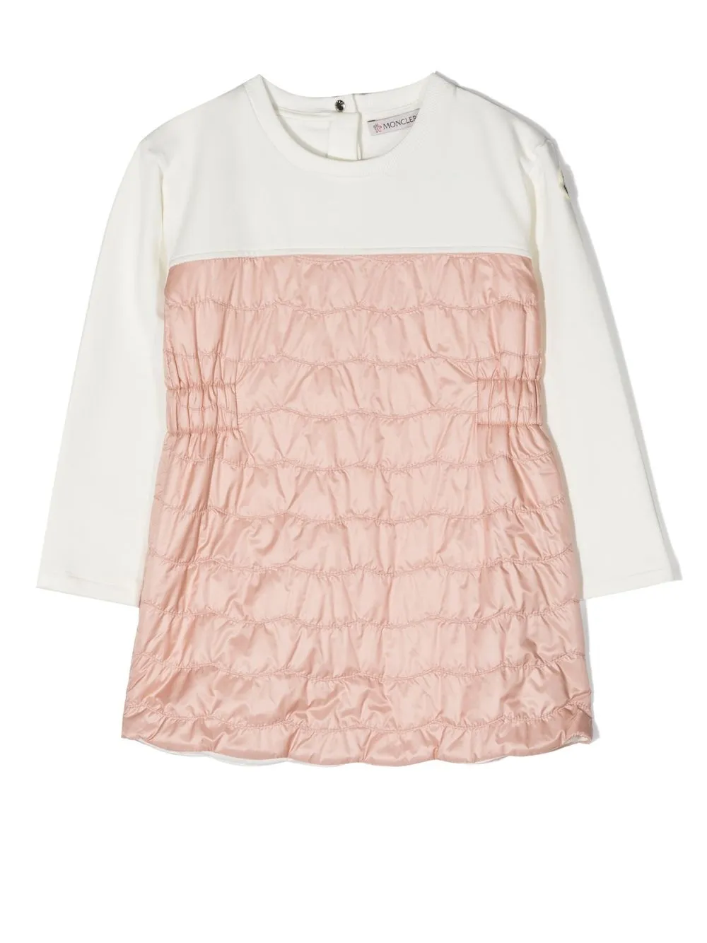 

Moncler Enfant vestido estilo playera capitonado - Rosado