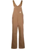 Carhartt WIP logo-patch straight-leg dungarees - Brown