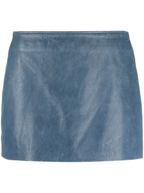 Manokhi low-rise leather mini skirt