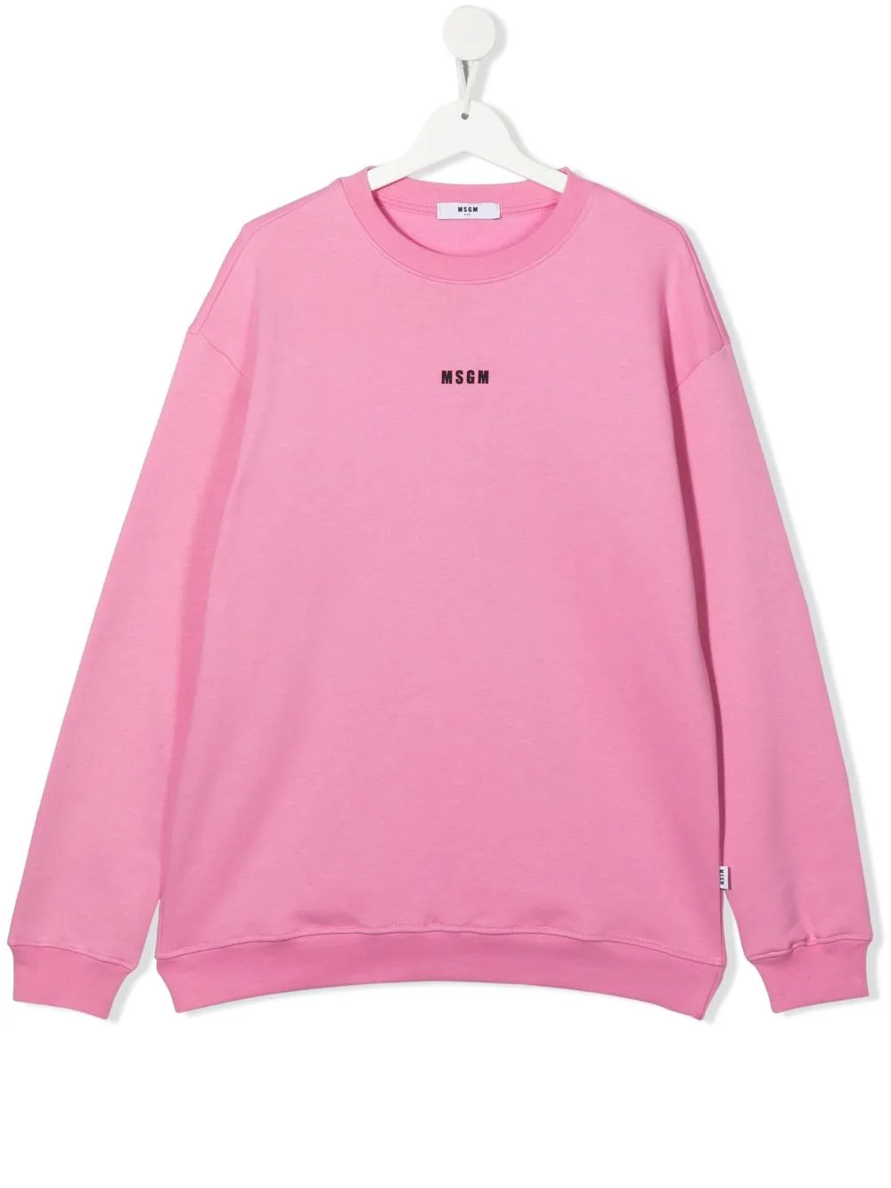 

MSGM Kids sudadera con cuello redondo y logo estampado - Rosado