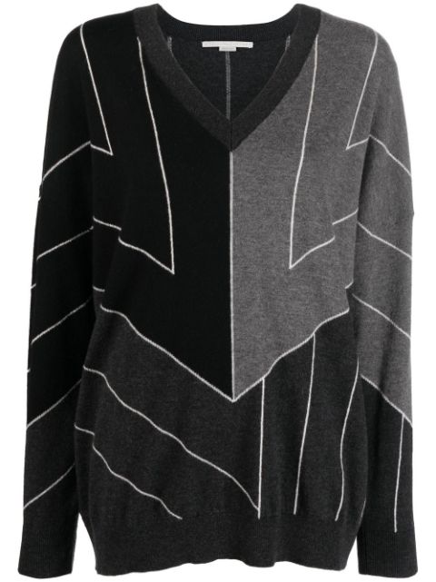 Stella McCartney stripe-print V-neck jumper Women