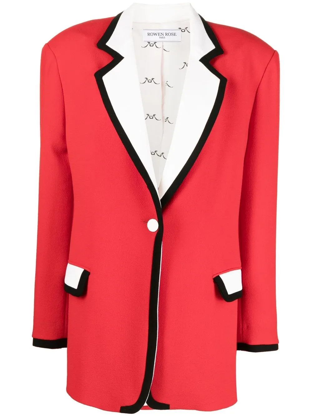 

Rowen Rose blazer oversize con diseño color block - Rojo