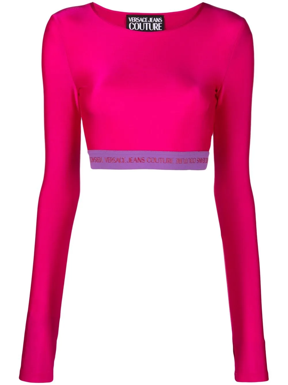 

Versace Jeans Couture top corto con logo - Rosado