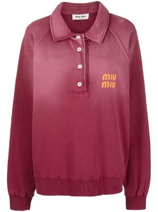 Miu Miu logo-print Cotton Polo Shirt - Farfetch