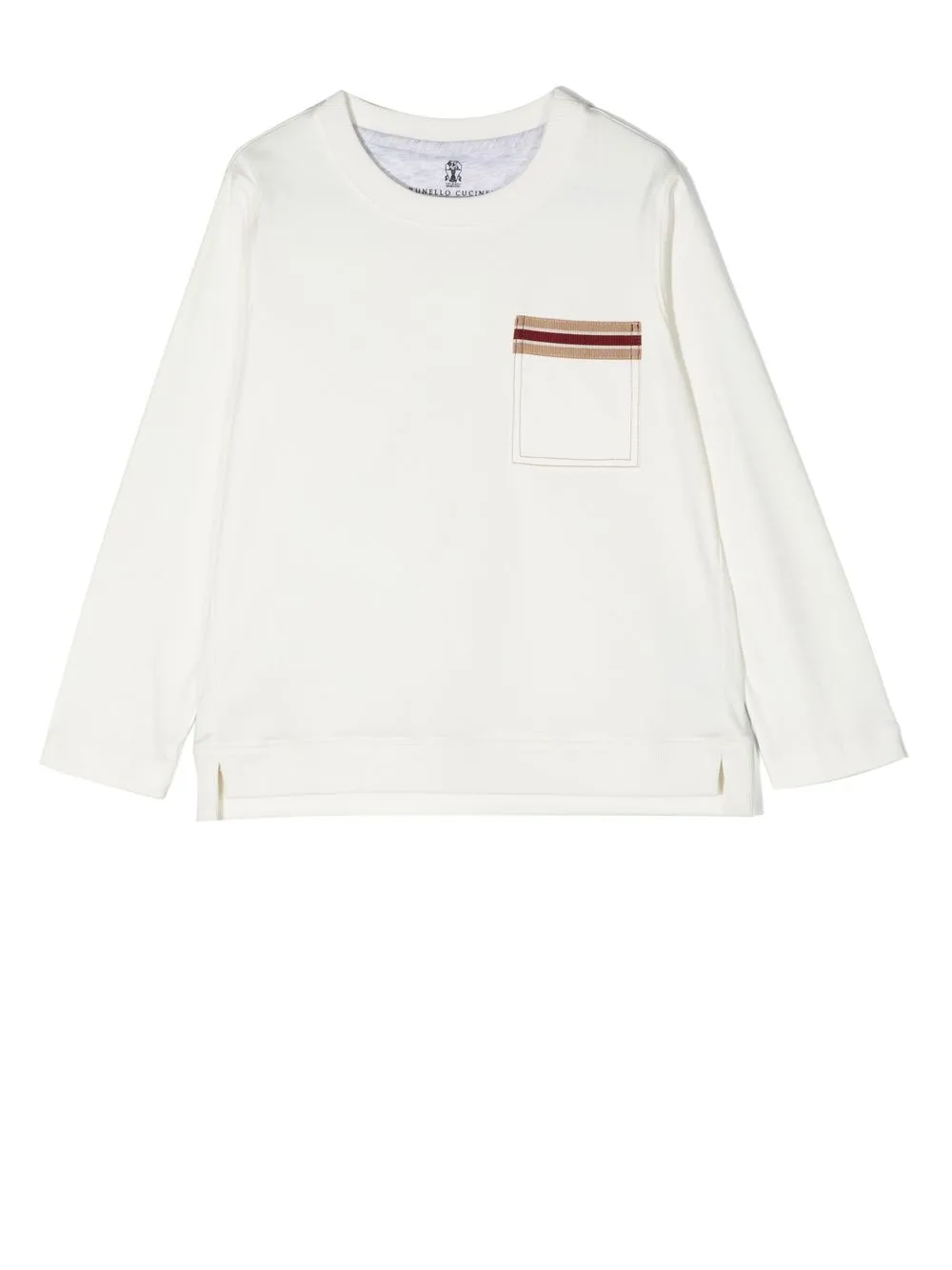 

Brunello Cucinelli Kids camisa con bolsillo de parche - Blanco