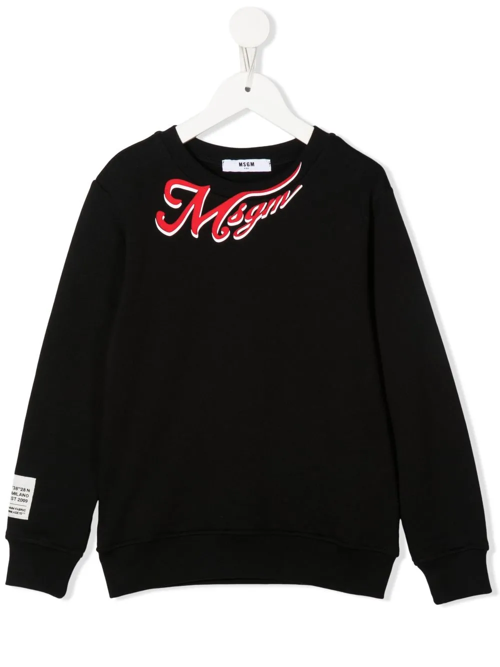 

MSGM Kids sudadera con cuello redondo y logo - Negro