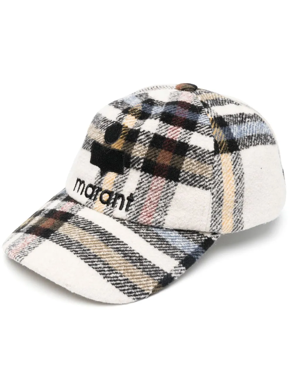 

Isabel Marant gorra con estampado de cuadros y logo - Neutro