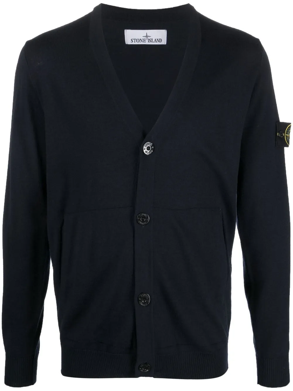 

Stone Island cárdigan tejido con parche de brújula - Azul