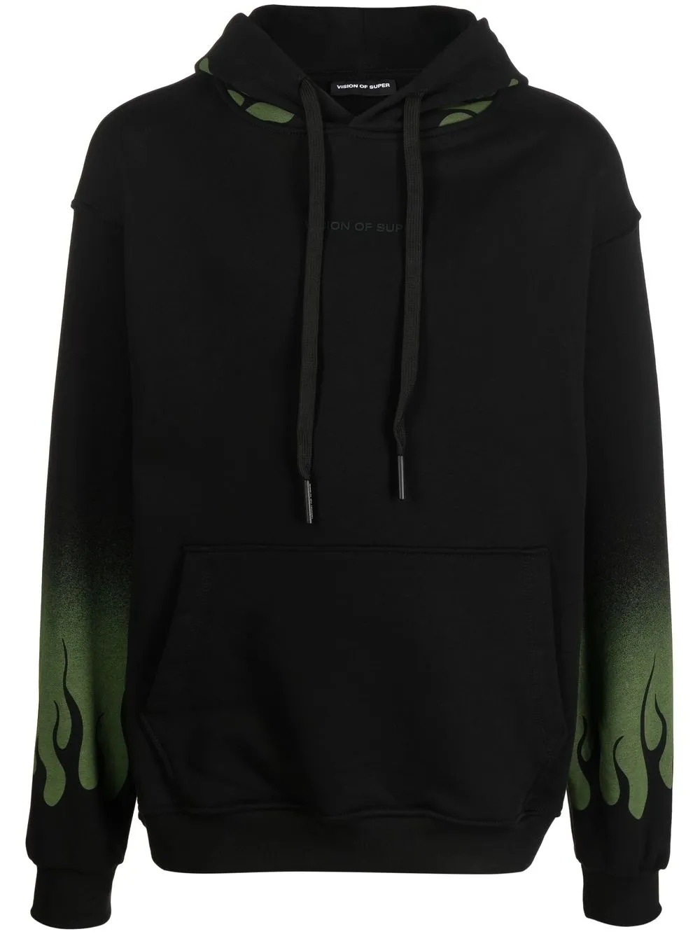 

Vision Of Super flame-print drawstring hoodie - Black