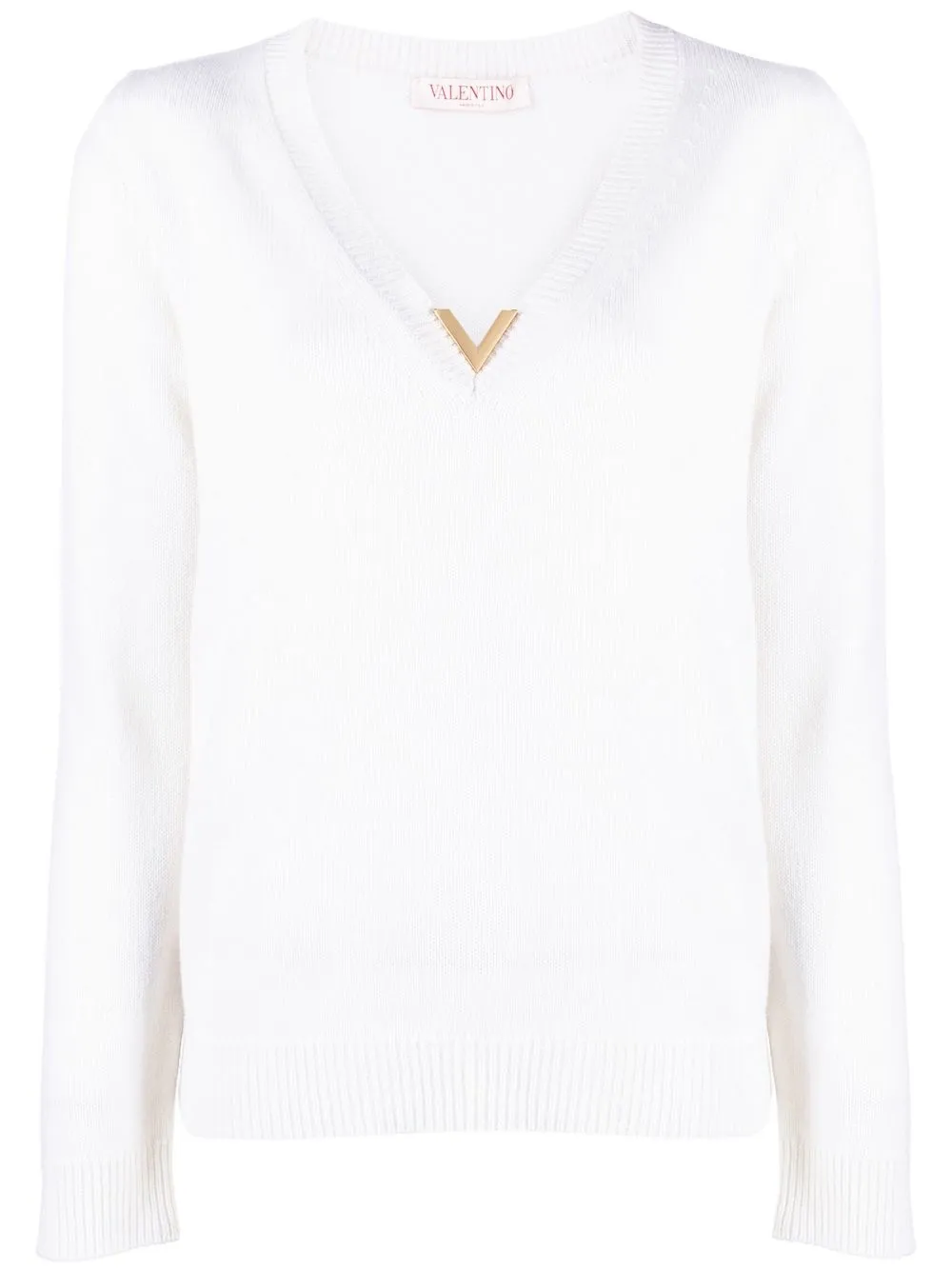 

Valentino VGold cashmere knitted jumper - White