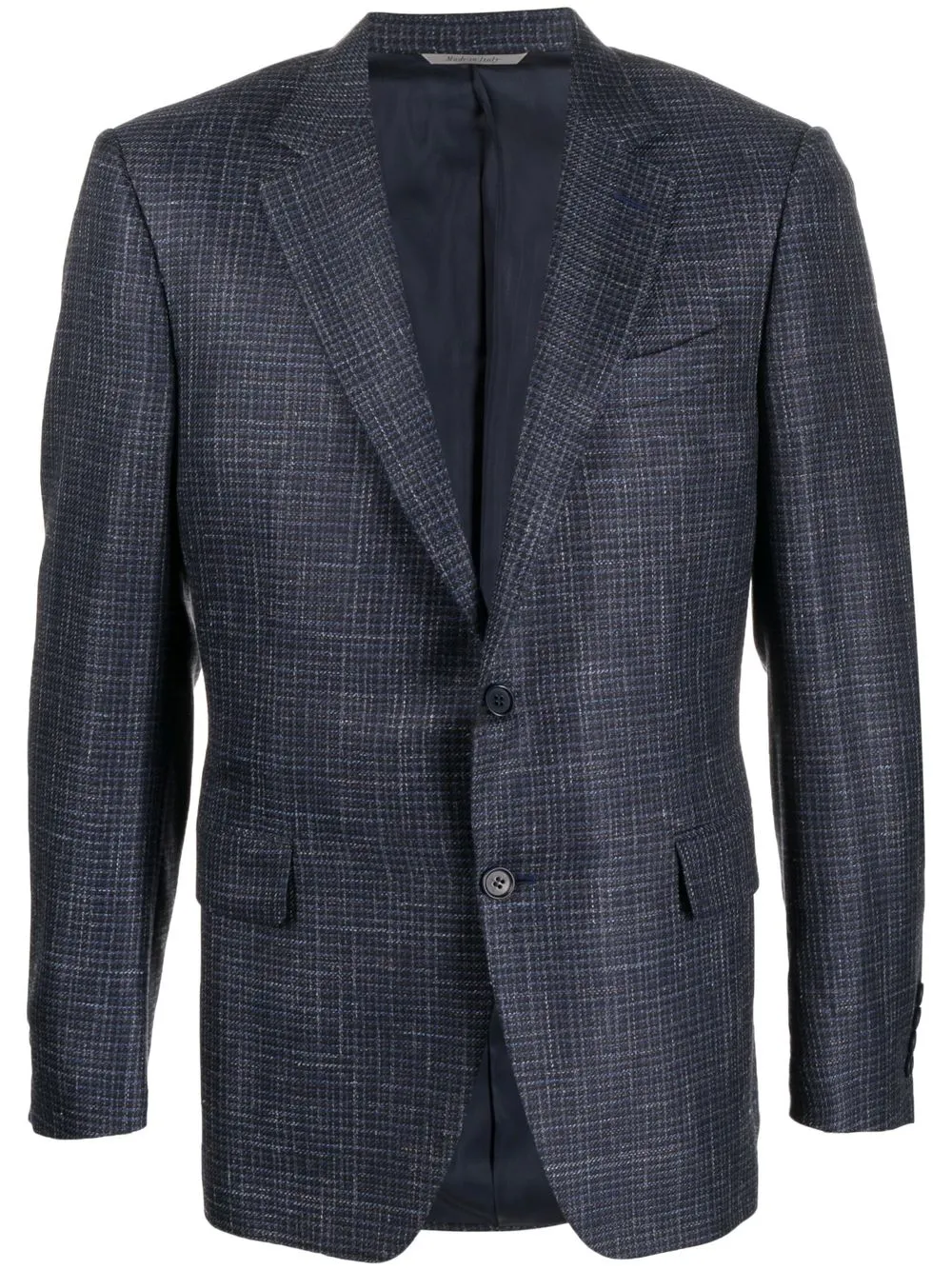 

Canali blazer entretejido con motivo de cuadros - Azul